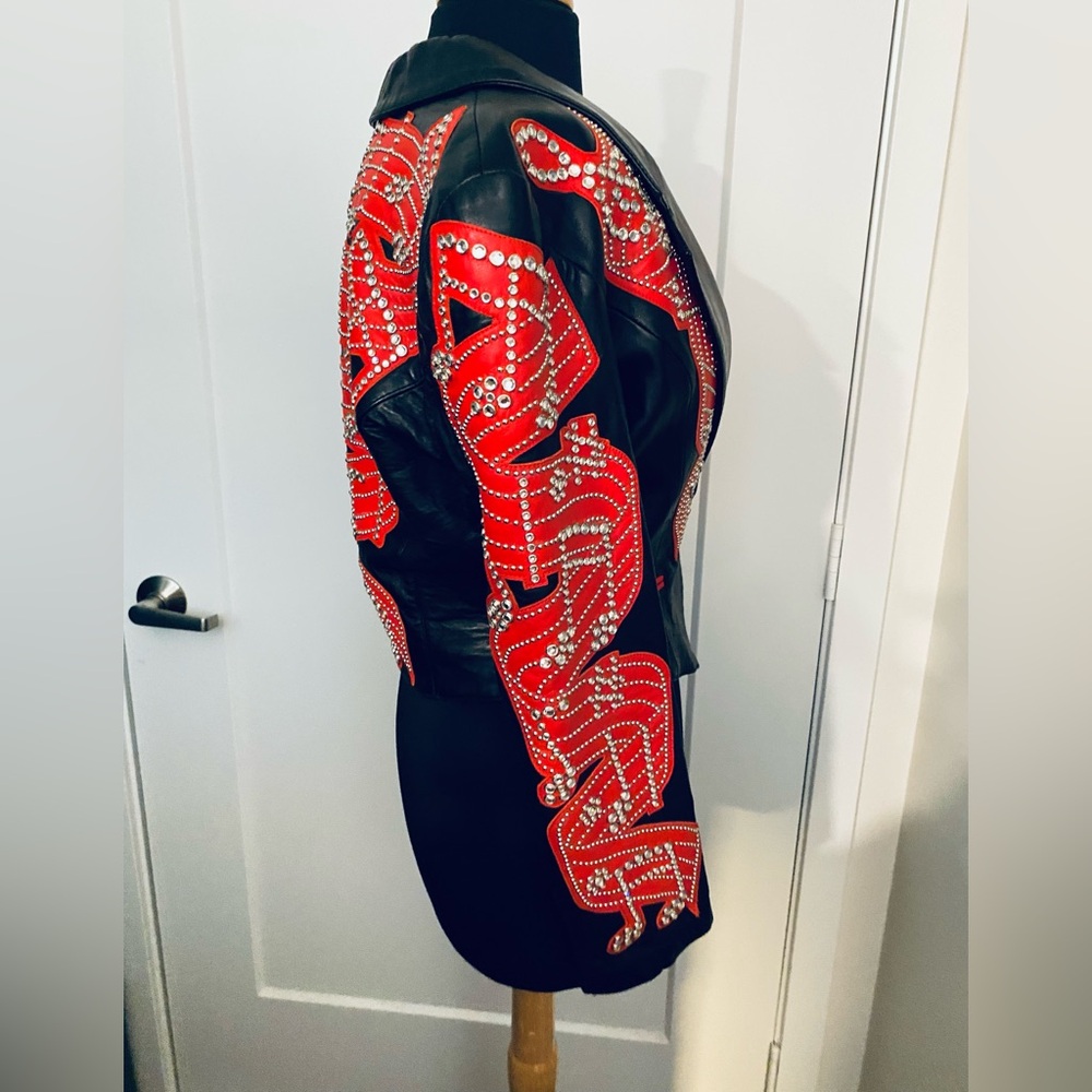 Vintage Michael Hoban, North Beach leather made for the stars Crystal Jacket - Picture 5 of 10